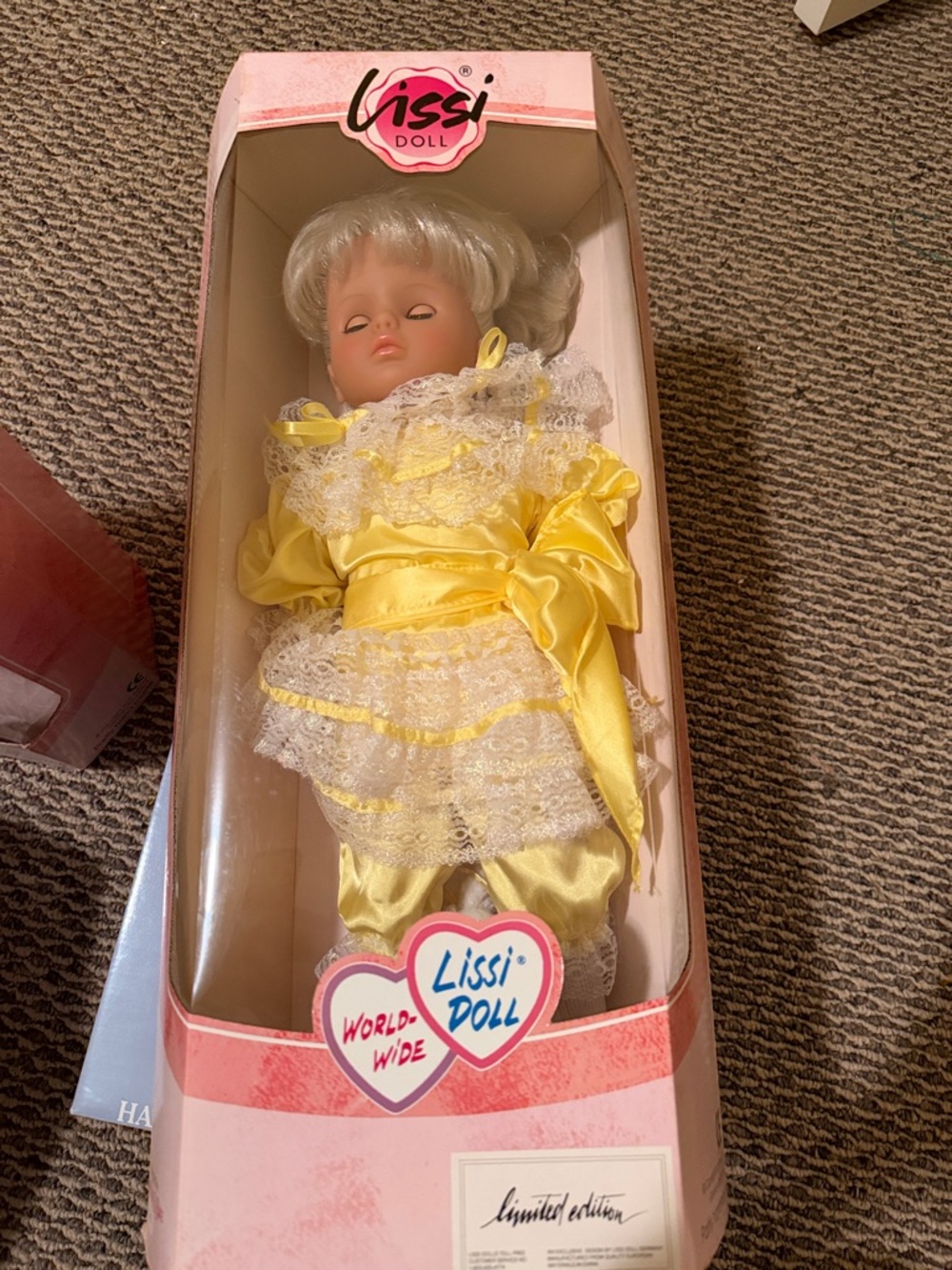 Lissi Doll in Yellow Lace Dress – Boxed Doll Original Doll. Never played with